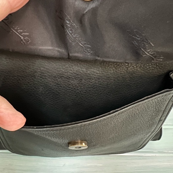 Vintage Fossil Black Saddle Leather Bag - Picture 7 of 14